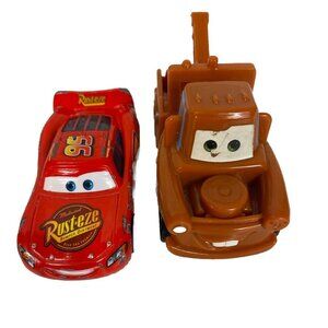 Disney Pixar Lot Of 2 Lightning McQueen Cars Diecast Tow Mater